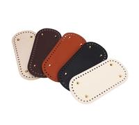 Aramox 5 Pezzi di Fondo per Borsetta in Pelle PU con Ganci All'uncinetto, Basi di Sacchetti Ovali in 5 Colori per la Borsa per Borsetta a Maglieria Fai da te