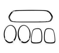 Aramox 5 Pezzi Nero Lucido Faro Trim, Faro Fanale Posteriore Griglia Surround Copertura Finiture di Ricambio per Mini F55 F56 F57 One S JCW 2014+