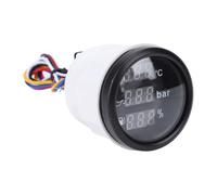 Aramox 52mm Indicatore Digitale del Livello di Carburante, Universale 12V/24V 3-in-1 Manometro Olio & Termometro Acqua con Display Retroilluminato Blu (Quadrante nero lunetta nera)
