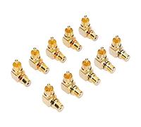 Aramox Adattatore da 10 Pezzi in Rame, Connettore a 90 Gradi da Maschio a Femmina Ad Angolo Retto Placcato Oro