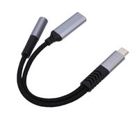 Aramox Adattatore da USB C a Jack per Cuffie da 3,5 Mm con Ricarica Rapida PD da 60 W, Audio DAC a 24 Bit/96 KHz, Splitter per Telefono, Tablet e Laptop, per Ascoltare e Ricaricar