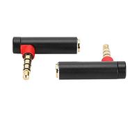 Aramox Adattatore Jack da 3,5 Mm Cavo Jack 2 Pezzi Connettore Stereo Ad Angolo Retto Lega di Alluminio Placcato Oro da Maschio a Femmina per Cuffie Telefoni Tablet Laptop (#1)