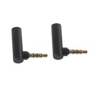 Aramox Adattatore Maschio-femmina da 2 Pezzi da 3,5 Mm, Connettore Ad Angolo Retto in Lega di Alluminio, Supporto Microfono per Telefono Tablet Laptop MP3 MP4