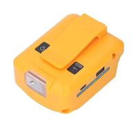 Aramox Adattatore per Batteria con Luce LED Adattatore per Batteria Al Litio ABS 18V 20V con Porta USB Tipo C PD 18W DC12V 2A 200LM per Riparazione Officina da Campeggio