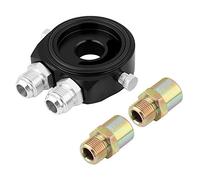 Aramox Adattatore Sandwich Filtro Olio M20 x 1,5, Piastra Radiatore in Alluminio 1/8 NPT, Nero
