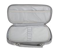 Aramox Astuccio per Matite di Grande capacità con Design della Maniglia, Resistente Astuccio per Penne in Tela a Doppio Livello per Viaggi in Ufficio e Scuola, Pratico Astuccio per (GREY)