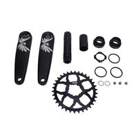 Aramox Bike in Alluminio Ad Alto Contenuto di Bici in Alluminio -Crank Braccio Set con Una Stretta Larga per Mountain Bike e Dub Dub Design per stabilità (Black)