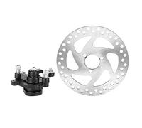 Aramox Black Aluminium Brake Caliper Kit for Mini Kart ATV Scooter Rear Brake Set, Includes Silver Brake Disc for Gas or Electric Mini Kart, Ideal for Karting Scooter ATV DIY Upgrade