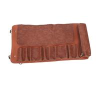 Aramox Borsello Portacutter per Intagli, Borsello Arrotolabile in Pelle PU, Organizzatore da 10 Scomparti, Antiusura con Cinghia a Spalla per Falegname