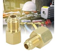 Aramox Brass HVAC Adapter, 1/4" SAE to 1/2" ACME Refrigeration and Vacuum Pump Air Conditioning Connector Fitting for AC Systems