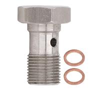 Aramox Bullone Banjo Singolo, Raccordi Bullone Banjo M12x1.0 Filettatura Metrica Adattatore per Tubo Freno a Foro Singolo con Rondelle per Linee Frizione Freno Alimentazione Olio