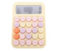 Aramox Calcolatrice Colorata, Display a 12 Cifre, Chiavi di Stile Meccanico, Materiale ABS, Pulsanti di Grandi Dimensioni, Batteria AAA, 11,5 X 16 Cm, Calcoli Rapidi, attività (limone giallo)