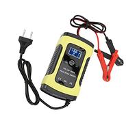 Aramox Caricabatteria per Auto, Caricabatteria per Auto 12V 6A Display LCD Digitale Automatico Universale per Moto Automotive 4-100Ah 100-240V(Standard Europeo)