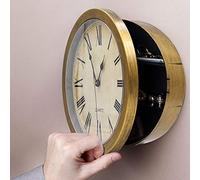 Aramox Cassaforte per Orologio Parete, Design Vintage con Scomparto Nascosto, Ampio Spazio per Riporre Gioielli e Contanti, Ideale per la Casa o l'ufficio (GOLD)