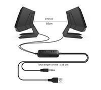 Aramox Casse per Computer USB, Stereo 2 , Alimentate Via USB (BLACK) | desktop con SNR ≥75 dB, manopola del volume in e ingresso da 3,5 mm, custodia in plastica per l\'home office