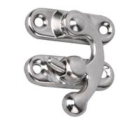 Aramox Chiusura a Scatto 30 Pezzi Gancio con Chiusura in Ferro con Viti, 3,2 X 2,8 Cm Sinistra Destra Opzionale per Portagioie Cassetta degli Attrezzi Ante dell'armadio (gancio destro d'argento)