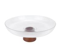 Aramox Ciotola per Frutta in Vetro, Centrotavola Decorativo per Ciotola da Portata con Piedistallo Trasparente Elegante da 10,4" 26,5 Cm per Frutta, Caramelle, Chiavi e Piccoli