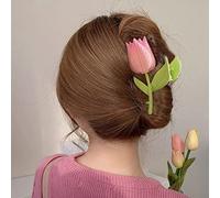 Aramox Clamp/Holder per Capelli in Tulipano, Pinze per Capelli di Grandi Dimensioni Disponibili le Ragazze di Tutte le età Non Slip, Artiglio Fiori in Metallo e Silicone Adatto Regali, Design (Foto