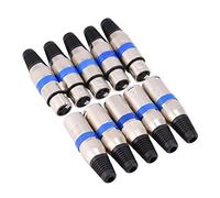 Aramox Connettore XLR, Set di Connettori Audio Maschio e Femmina a 5 Coppie a 3 Pin - Metallo in Lega di Zinco e Gomma per Cavi Microfonici (OD 6 mm)