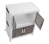 Aramox Contenitore a Stato Pieghevole Trasparente con Ruote, Montaggio Semplice, Organizzatore di Armadietti Versatili per Garage, Classe e Bagno (Di medie dimensioni 2 strati)