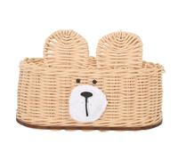 Aramox Copertina in Scatola di Tessuto Rattan, Organizzatore di Vetrine e Supporto, Arredamento Premium per Tavolo da Cucina, Bagno, Casa, Ufficio con Tavolo da Bagno di Bocchetto (Beige)