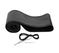 Aramox Coprivolante in Pelle, 38 cm/15 Pollici Coprivolante in Pelle Coprivolante con Lacci Kit Filo Fai Te Sideline Cucito a Mano Decorazione Interna per Auto(Nero)
