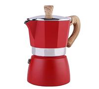 Aramox Corpo in Alluminio Fuso Durevole, Riscaldamento Innocuo, Caffettiera in Alluminio Portatile da 300 Ml, Pentola per Estratto a Freddo Moka, il Latte di Cappuccino (red)