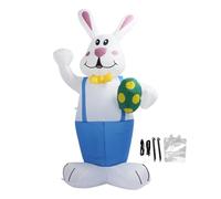 Aramox Decorazione di Uova di Coniglietto di Pasqua Buona Pasqua Gonfiabile, Facile Inflazione 6,5 Piedi IP44 Bunny Bunny INFLABLE INFLABILE TETTIVO Punti per OFTICA (Plug 220-240 V.)