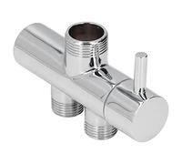 Aramox Deviatore per Braccio Doccia da G3/4 a G1/2, Connettore a T in Ottone a 3 Vie con Controllo Dell'uscita Dell'acqua, per Soffioni Doccia da, Valvola Cromata a Tenuta Stagna