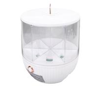 Aramox Dispenser di Riso Girevole per Contenitore per Cereali Dispenser di Cibo con Chiusura a 360 Gradi per capacità Familiare di 10 Kg (WHITE)