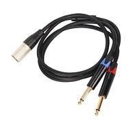 Aramox Doppio 1/4 Pollice a XLR Maschio Y Cavo Splitter XLR Maschio a Doppio Adattatore Convertitore Sonoro su Microfono Mono Plug Mono da 6,35 Mm (1 m)
