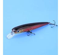 Aramox Esca da Pesca con Esca Dura Realistica in Plastica 3D Fish Eye da 11 Cm, Azione Subacquea, Due Ami Alti, Ideale per la Pesca Alla Spigola e Alla Trota (11CM-11G-6#gancio)
