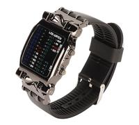 Aramox Fantastico Orologio Binario Digitale, Design a Forma di Granchio, Display LED, Elegante per Uomo e Donna, Cassa in Metallo Nero con Cinturino in Silicone