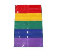 Aramox Grafico Tascabile Standard, 10 Tasche in PVC Trasparente | Grafico per Aule Didattiche, Montaggio a Parete, Tessuto Oxford 600D Resistente, per attività Educative con Carte