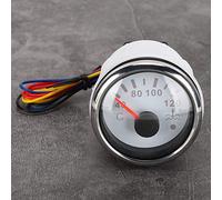 Aramox Indicatore della Temperatura dell'Acqua, indicatore della Temperatura dell'Acqua di Raffreddamento da 2 Pollici 40-120 ℃ Allarme Intelligente IP67 Impermeabile 12V / 24V(Quadrante Bianco)