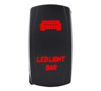 Aramox Interruttore a Bilanciere, Interruttore a Bilanciere LED a 5 Pin Impermeabile, SPST on Off, per Utilizzo 12-24 V di Camion per Barche per Auto (Luce rossa)