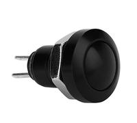 Aramox Interruttore a Pulsante Momentaneo, 8mm, Lega Zinco-Alluminio, Impermeabile, 24V 1A, Nero, per Auto