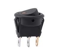 Aramox Interruttore Rotondo a LED per Autoveicoli 12V SPST Interruttore on Off Dash Foro di Montaggio da 19 Mm Indicatore LED Slot per Buco della Serratura per Controllo della Luce del Cruscotto
