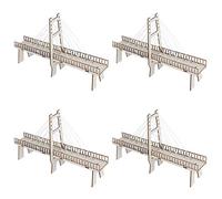 Aramox Kit da 4 Set per Ponti in Legno, Kit Modello Puzzle in Legno con Assemblaggio Fai-da-te, Apprendimento della Fisica, Coordinazione Occhio-mano, 28 X 6,5 X 17 Cm per attività in Classe per