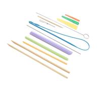 Aramox Kit da Cucito Set di Strumenti per Infilare Cordoncini in Acciaio Inossidabile e Plastica 13 Pezzi con Ago e Infila Cordoncini per Cucire Strisce di Cinture in Tessuto Artigianale
