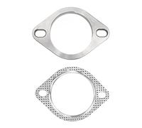 Aramox Kit di Collegamento Flangia di Scarico, 2 Bulloni, 3 Pollici, Lega Universale per Tubo di Scarico