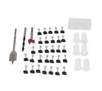 Aramox Kit di Instradamento Cavi Occhielli da Parete in Silicone con 1 Pollice e 5 Punte da Trapano da 16 Pollici 6 Boccole Passanti 30 Clip per Cablaggio Casa Casa Mobile (WHITE)