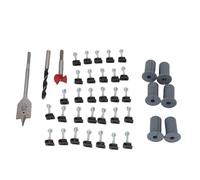 Aramox Kit di Instradamento Cavi Occhielli da Parete in Silicone con 1 Pollice e 5 Punte da Trapano da 16 Pollici 6 Boccole Passanti 30 Clip per Cablaggio Casa Casa Mobile (GRAY)