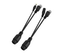 Aramox Kit Iniettore POE 12V Adattatore Power over Ethernet Passivo con Cavo Sdoppiatore per Telecamere IP Sistemi CCTV Conversione di Tensione Connettività a Doppio Scopo Semplificata (BLACK)