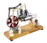 Aramox Kit Motore Stirling, Lega di Zinco e Acciaio Inossidabile, Generatore di Miniatura Educativa per Studenti e Appassionati di Scienze, Produce Energia 3v-5 V con Luce a LED, Alcol Alimentato