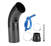 Aramox Kit Tubo aspirazione Aria,Accessorio Universale per Tubi di aspirazione Aria Fredda in Acciaio al Carbonio con Ingresso in Fibra di Carbonio 75 mm