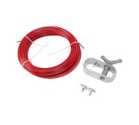Aramox Kit Verricello per Copertura Piscina, Cavo in Acciaio Inossidabile | Tenditore a Cricchetto per Impieghi Gravosi, Filo Rivestito in Gomma Rossa per Piscine Fuori Terra Rotonde Ovali