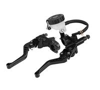 Aramox Leve della pompa del freno, universali 7/8 "(22 mm) in alluminio Set di leve per serbatoio della pompa della frizione del freno per moto, nere