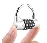 Aramox Lucchetto a Combinazione in Lega di Zinco con 4 Password, Lucchetto Viaggio Resettabile per Valige, Armadietti Palestra e Utenti di Armadietti con 10000 Combinazioni di Grillo Temprato (SILVER)