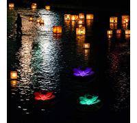 Aramox Luce da Piscina Solare, a Led Che Cambia Lampada Galleggiante di Fiori con Energia Solare, Illuminazione Automatica, Decorazione Elegante, Design Duraturo per la Decorazione della Piscina da